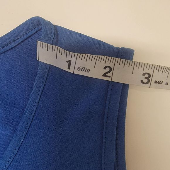 Women's L Gyft Deep Sea Blue Keyhole Sleeveless Blouse - Picture 8 of 8